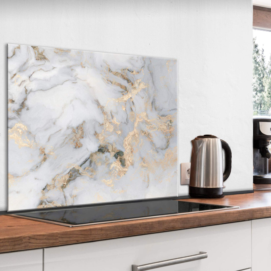 murando Spritzschutz Glas für Küche 80x60 cm Küchenrückwand Küchenspritzschutz Fliesenschutz Glasbil