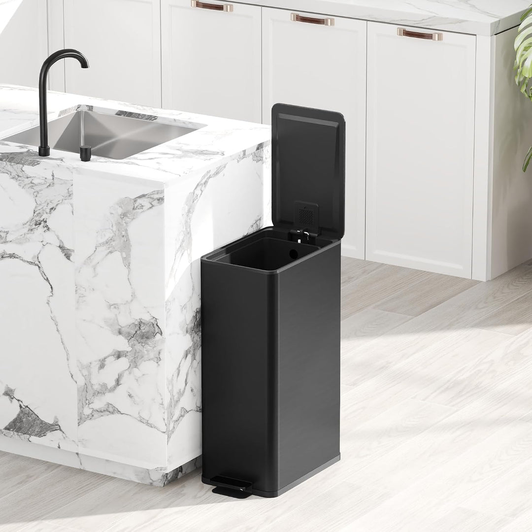 HOMCOM Mülleimer 20 L Treteimer mit Softclose-Deckel und Pedal Abfalleimerinkl. Inneneimer Abfallsam
