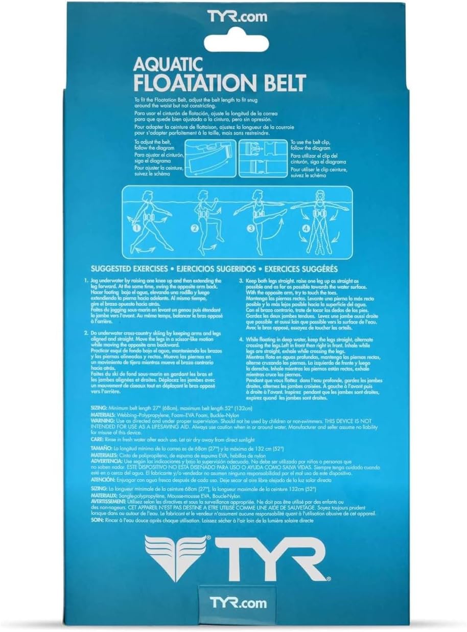 TYR Schwimmgürtel für den Wassersport. Einheitsgrösse Schwarz / Blau, Einheitsgrösse Schwarz / Blau
