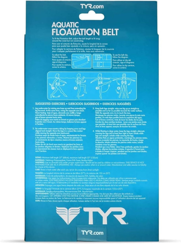 TYR Schwimmgürtel für den Wassersport. Einheitsgrösse Schwarz / Blau, Einheitsgrösse Schwarz / Blau