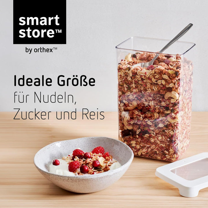 SmartStore Vorratsdosen 1.6L Set mit 4 Stück - Plastik Aufbewahrungsbox mit Deckel, BPA-frei, Spülma