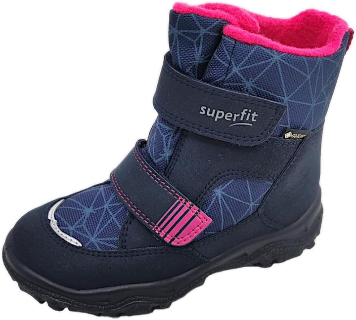 Superfit Mädchen Husky Warm Gefütterte Gore-tex Schneestiefel 26 EU Weit Blau Pink 8020, 26 EU Weit