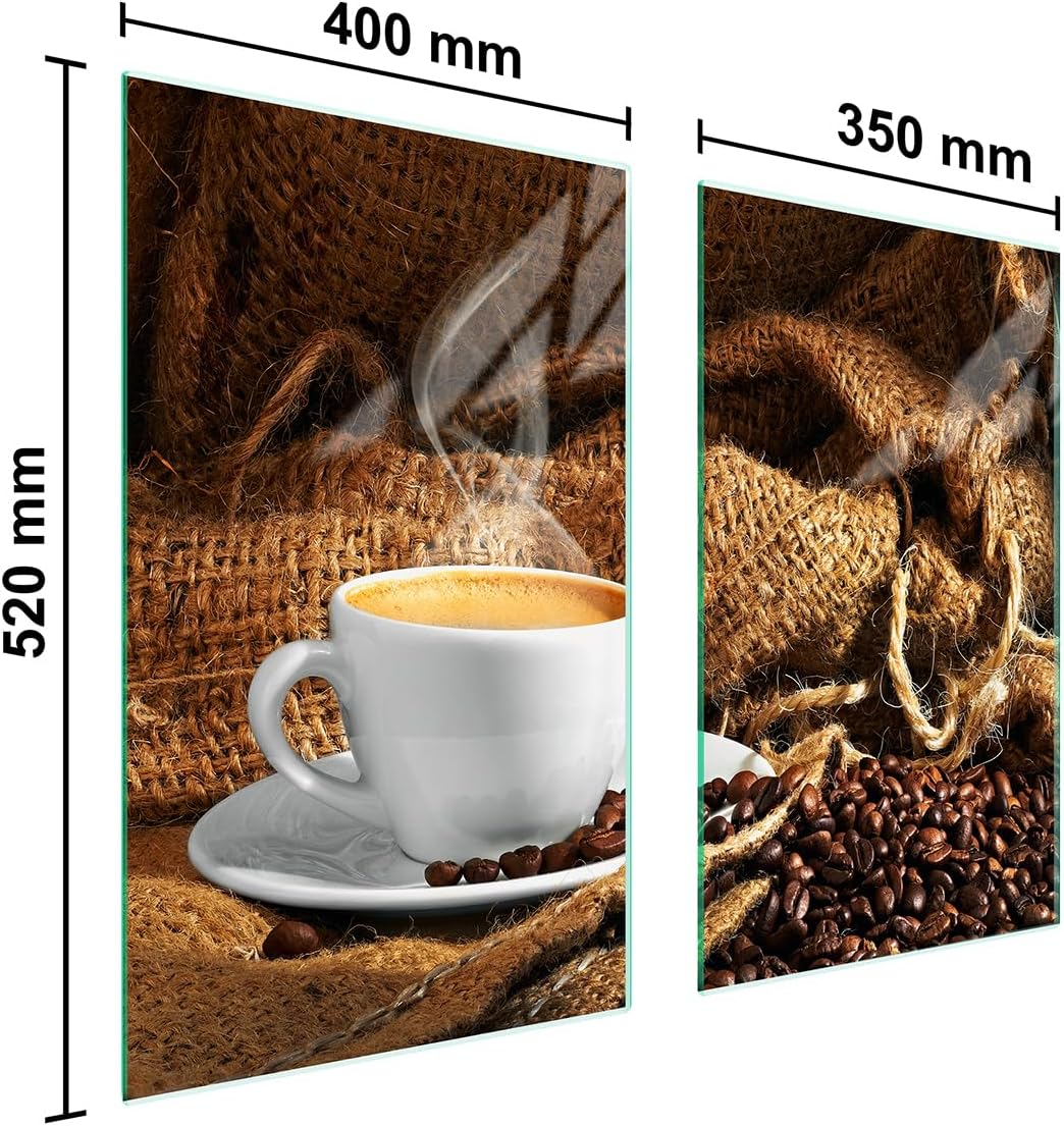TMK ArtDeko Herdabdeckplatten Set 75x52 cm Ceranfeld Abdeckung Glas Spritzschutz Abdeckplatte Glaspl