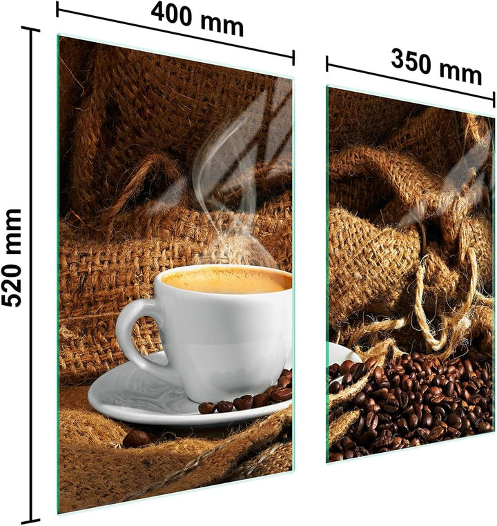 TMK ArtDeko Herdabdeckplatten Set 75x52 cm Ceranfeld Abdeckung Glas Spritzschutz Abdeckplatte Glaspl