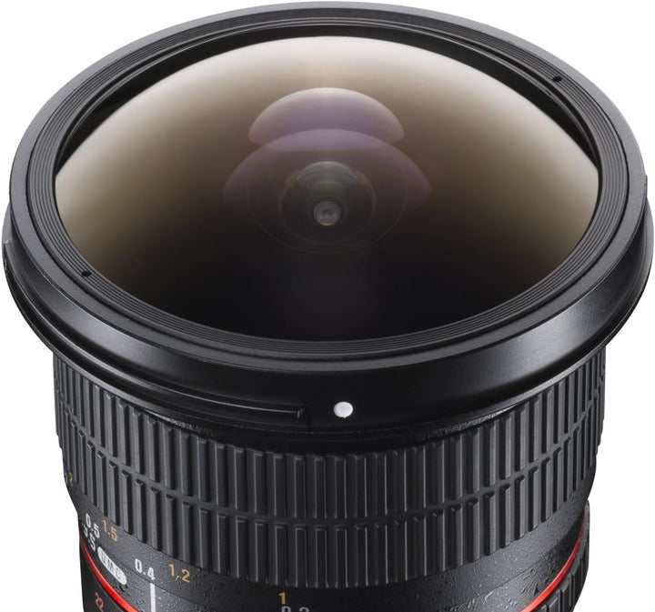 Walimex Pro 8 mm f1:3,5 Festbrennweite manueller Fokus Ultraweitwinkelobjektiv (geeignet für Canon E