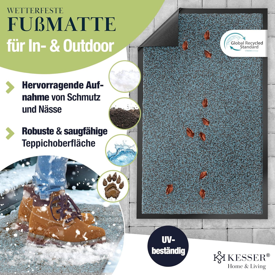 KESSER Schmutzfangmatte, Profi Fussmatte in vielen Grössen, Türmatte, Teppich, Fussabtreter & Fussab