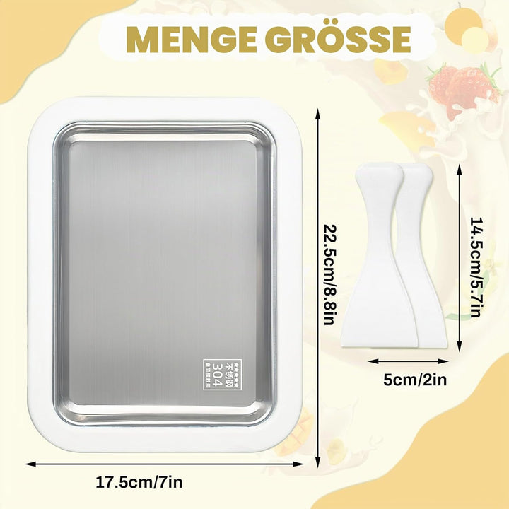 Eisplatte zum Eis Machen, Kommt mit 2 Spateln Ice Cream Machine, Ice Rolls Maschine, Eisenrollmaschi