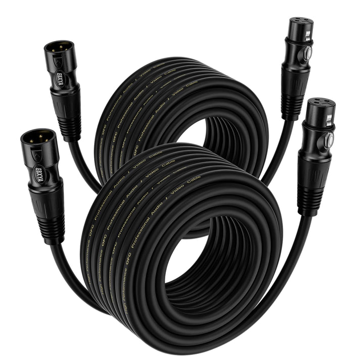 EBXYA XLR Kabel Mikrofonkabel 20M 2Pack 3-Pin symmetrisch XLR Stecker auf Buchse Kabel Mikrofonkabel