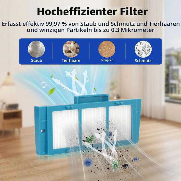 18 Stück Ersatzteile für Dyson Spot+ Scrub AI Roboter-Staubsauger, 2 Hauptbürsten, 2 Rollmopp, 8 Sei