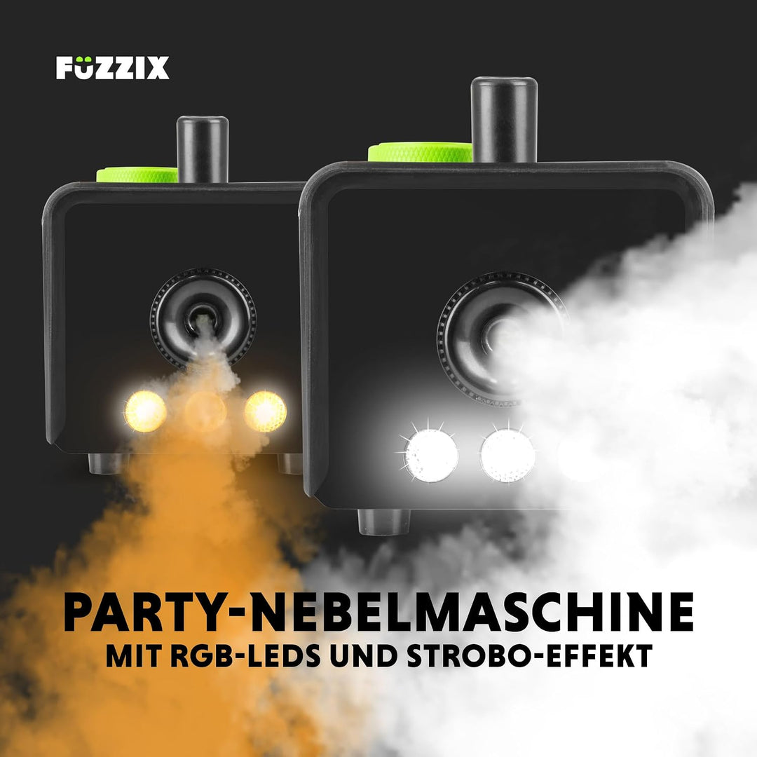 Fuzzix F503L Nebelmaschine mit Flüssigkeit, LED, 1L Nebelfluid, 500 Watt, Fernbedienung, Rauchmaschi