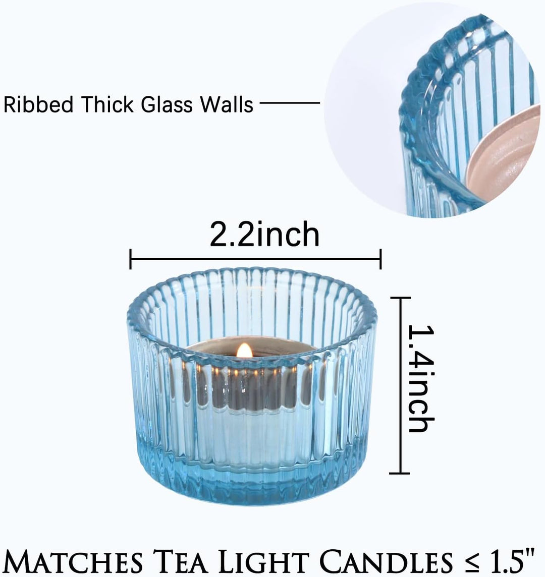 HofferRuffer 12er-Set Teelichthalter, Kerzenhalter aus Glas für Teelichter, Votivkerzenhalter für Ho