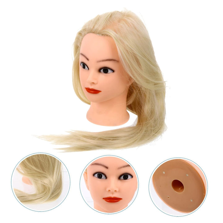 Friseur Mannequinkopf mit Halterung aus Hitzebeständiger Faser für Haarstyling und Extensions im Bea