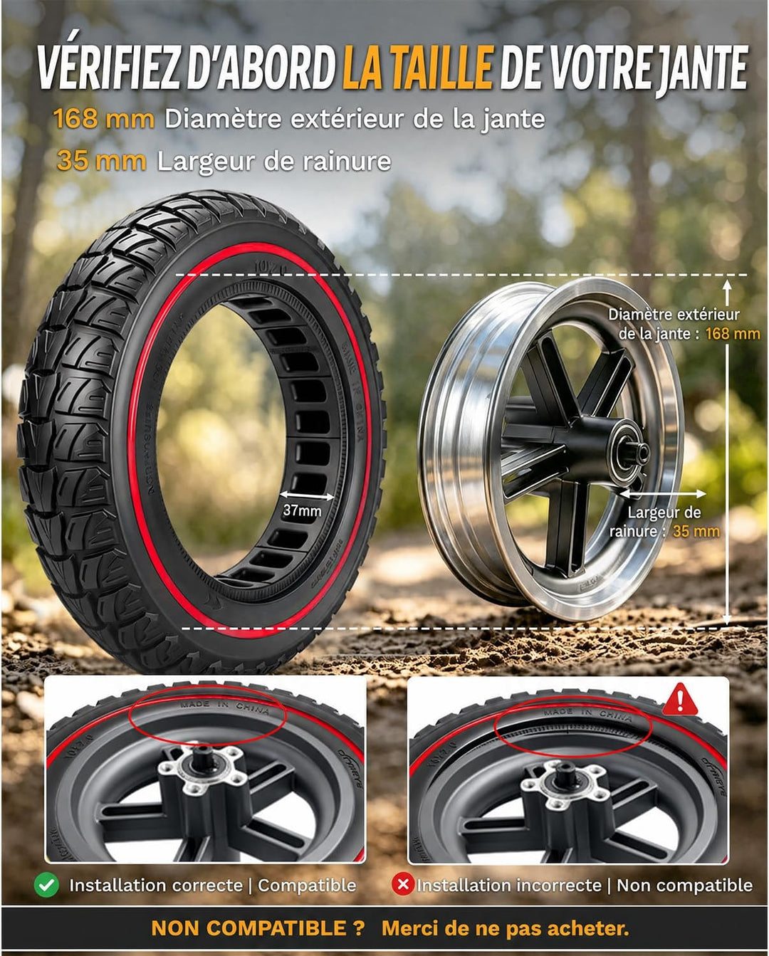 10 x 2,0 Zoll 10 x 2,125, 50/75-6,1 Vollreifen für Xiaomi Roller M365 Pro 2 EVERCROSS EV10K, 10 x 2/