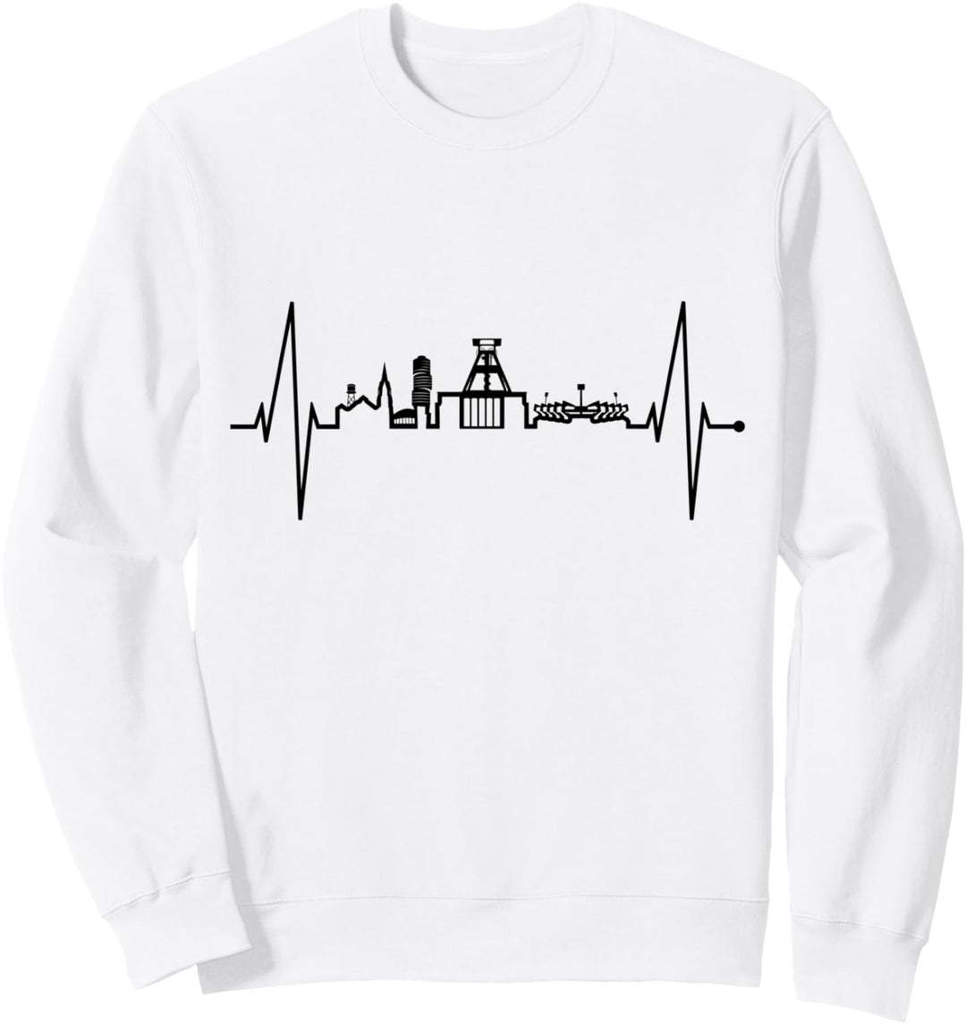 Bochum Skyline Herzschlag Herz Ruhrpott Kohle Heimat Bochum Sweatshirt