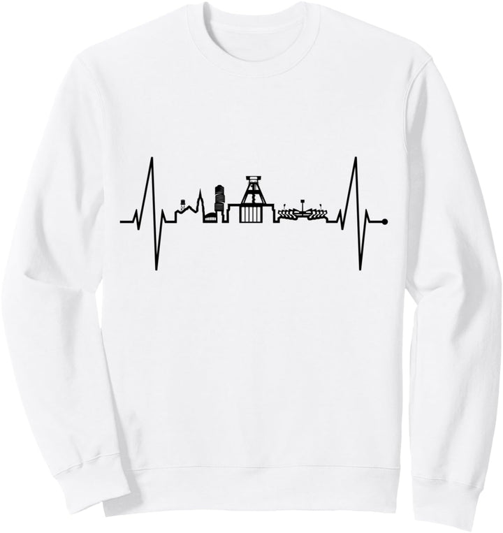 Bochum Skyline Herzschlag Herz Ruhrpott Kohle Heimat Bochum Sweatshirt