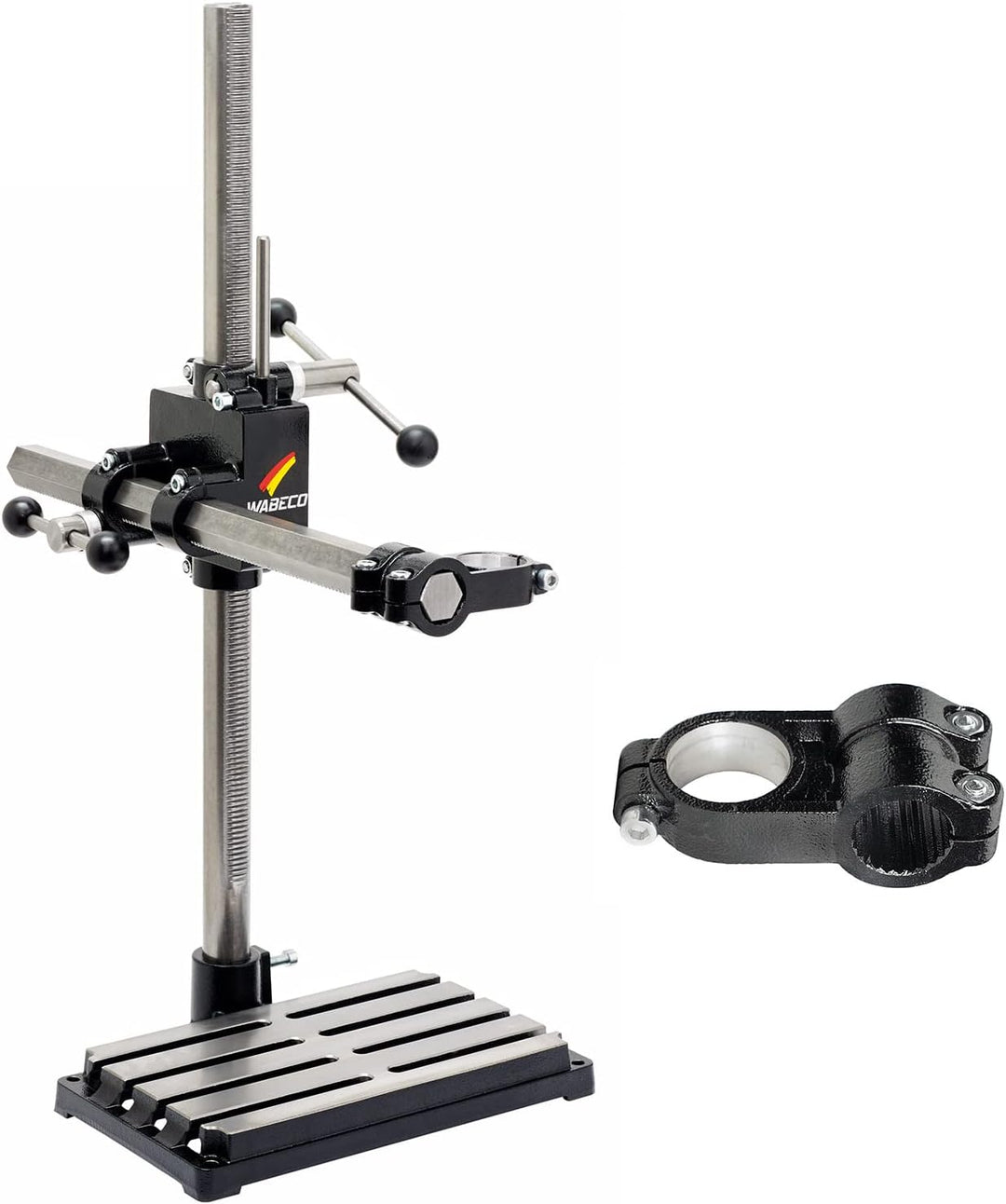 WABECO Bohrständer Fräsständer BF1243 mit Maschinenträger vertikal/horizontal Säule 750 Ausleger 500