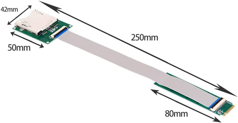 NFHK NGFF M.2 NVMe Mainboard auf CF Express Verlängerungskabel M2 M-Key für CFE Typ-B Unterstützung