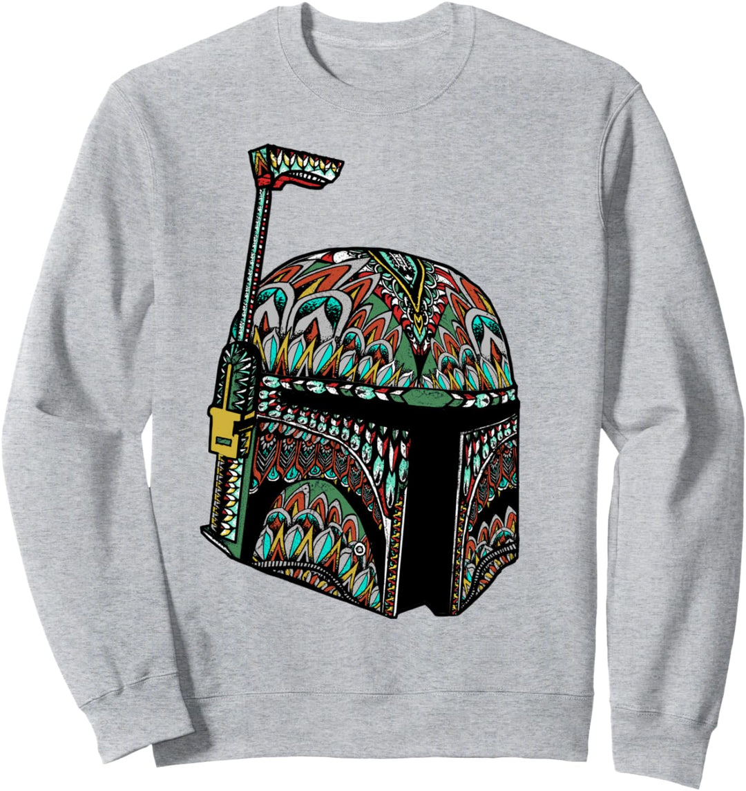 Star Wars Boba Fett Feathered Helmet Bold Portrait Sweatshirt