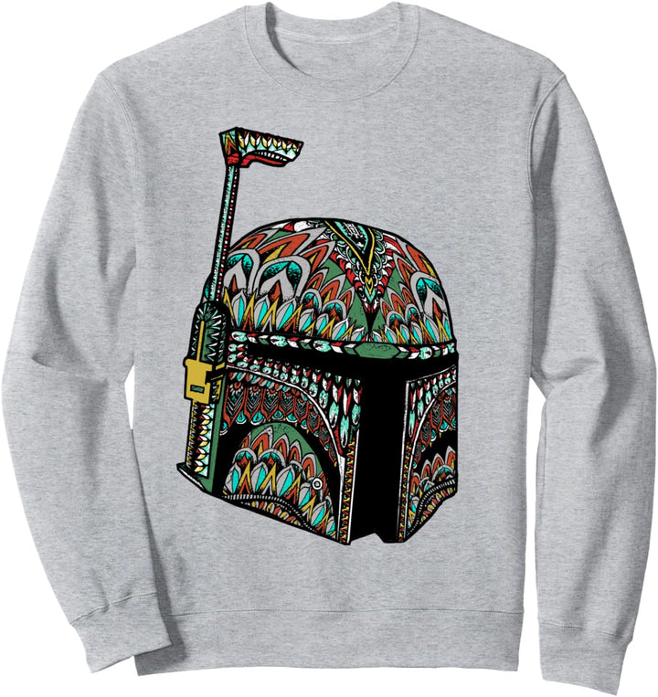 Star Wars Boba Fett Feathered Helmet Bold Portrait Sweatshirt