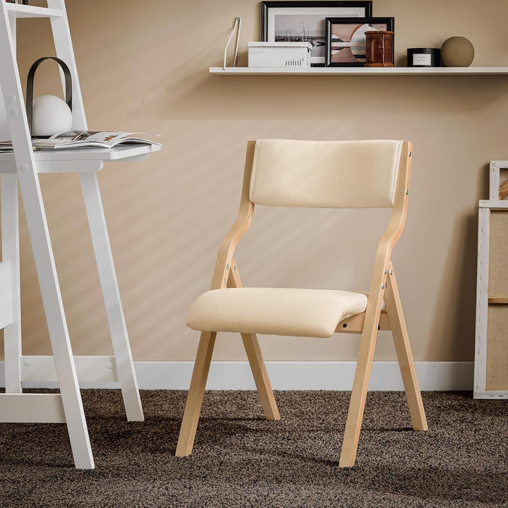 SoBuy FST40-W Klappstuhl Küchenstuhl mit gepolsterter Sitzfläche und Lehne weiss, Weiss