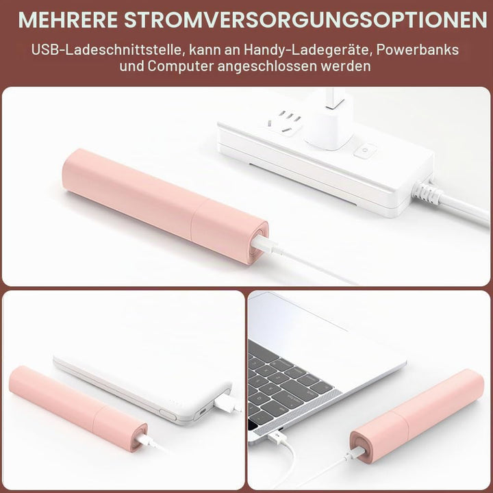 Bewegen USB Klein Haarglätter Rose, Tragbares Mini Glätteisen, Dual Use Reise Glätteisen Locken und