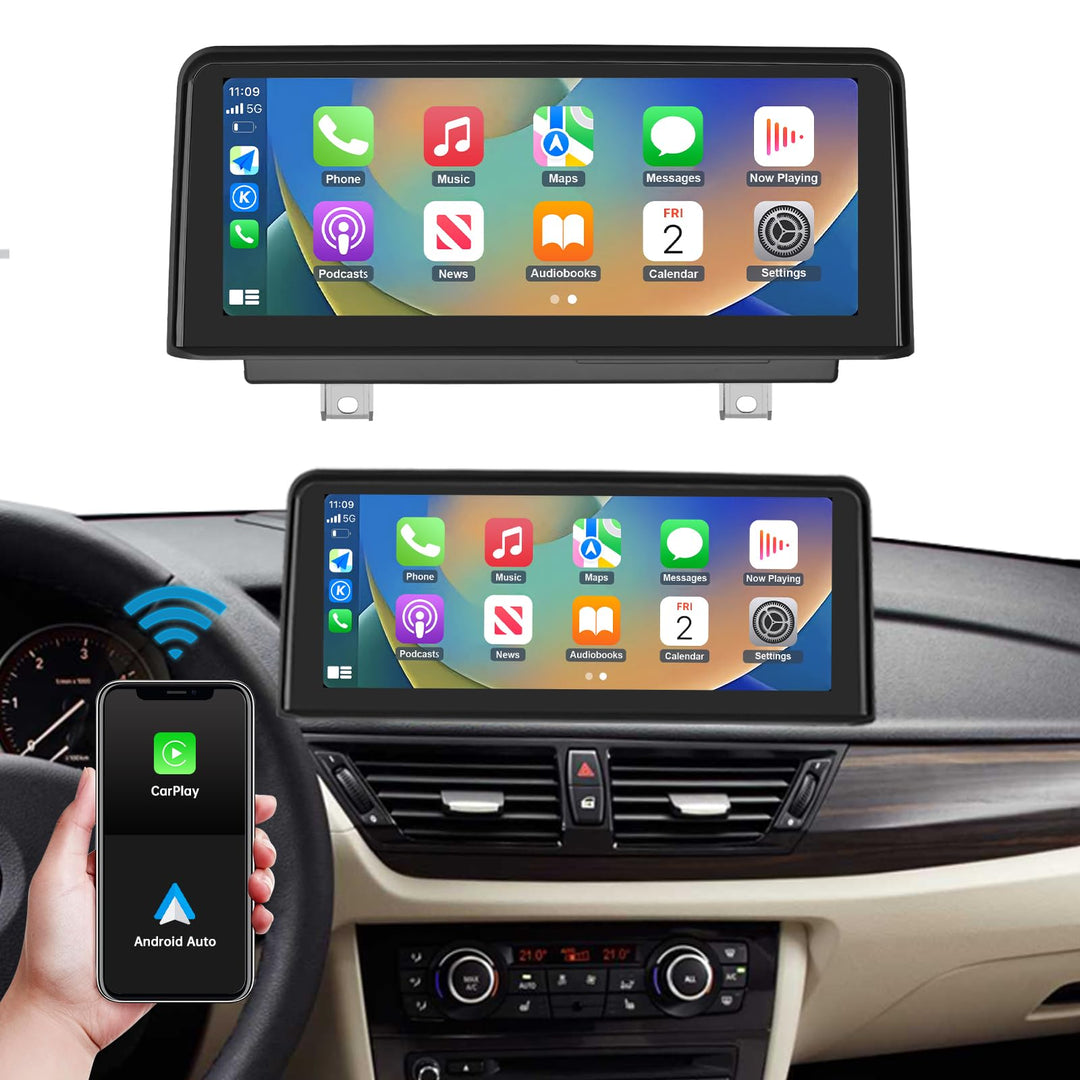 Autoradio 10,25-Zoll-Touchscreen mit kabellosem Carplay und Android Auto für 2009-2015 BMW X1-Serie