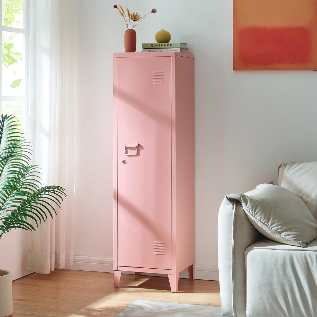 [en.casa] Einzelspind Kurikka Metallspind mit 2 Ablagen 137 x 38 x 38 cm abschliessbar Schliessfachs