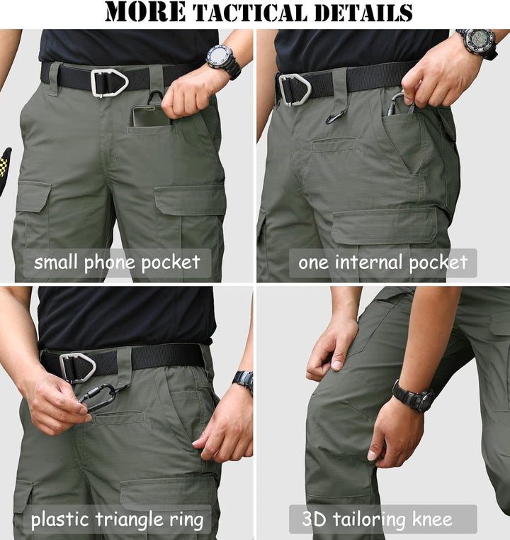 CARWORNIC Herren Taktische Militär Hose Wasserdicht Arbeit Cargohose 30W / 32L Armeegrün, 30W / 32L