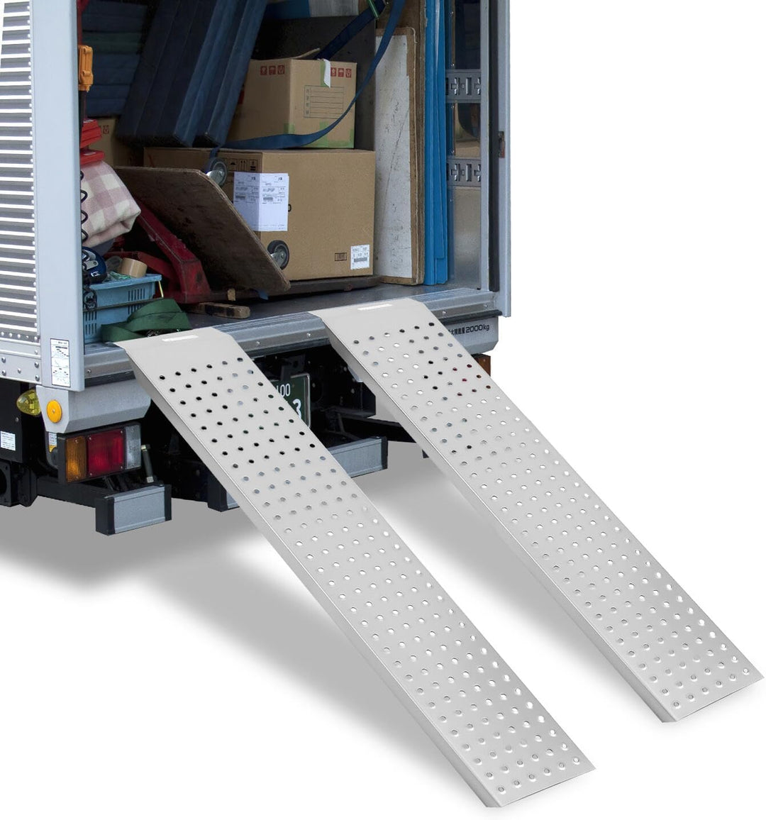 Ikodm 135cm 2X Auffahrrampe Verladerampe, max. 400kg, Laderampe, Rampen für Anhänger, Auto Laderampe