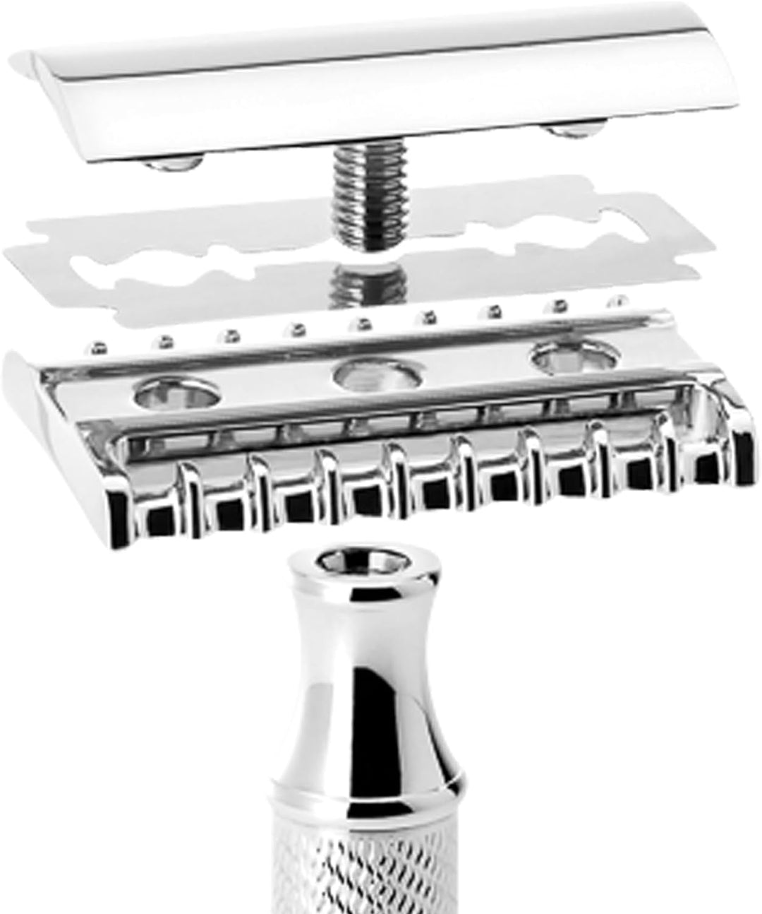 MÜHLE Traditional Sicherheitsrasierer - Rasierhobel - offener Kamm - dickerer, längerer Stiel - inkl