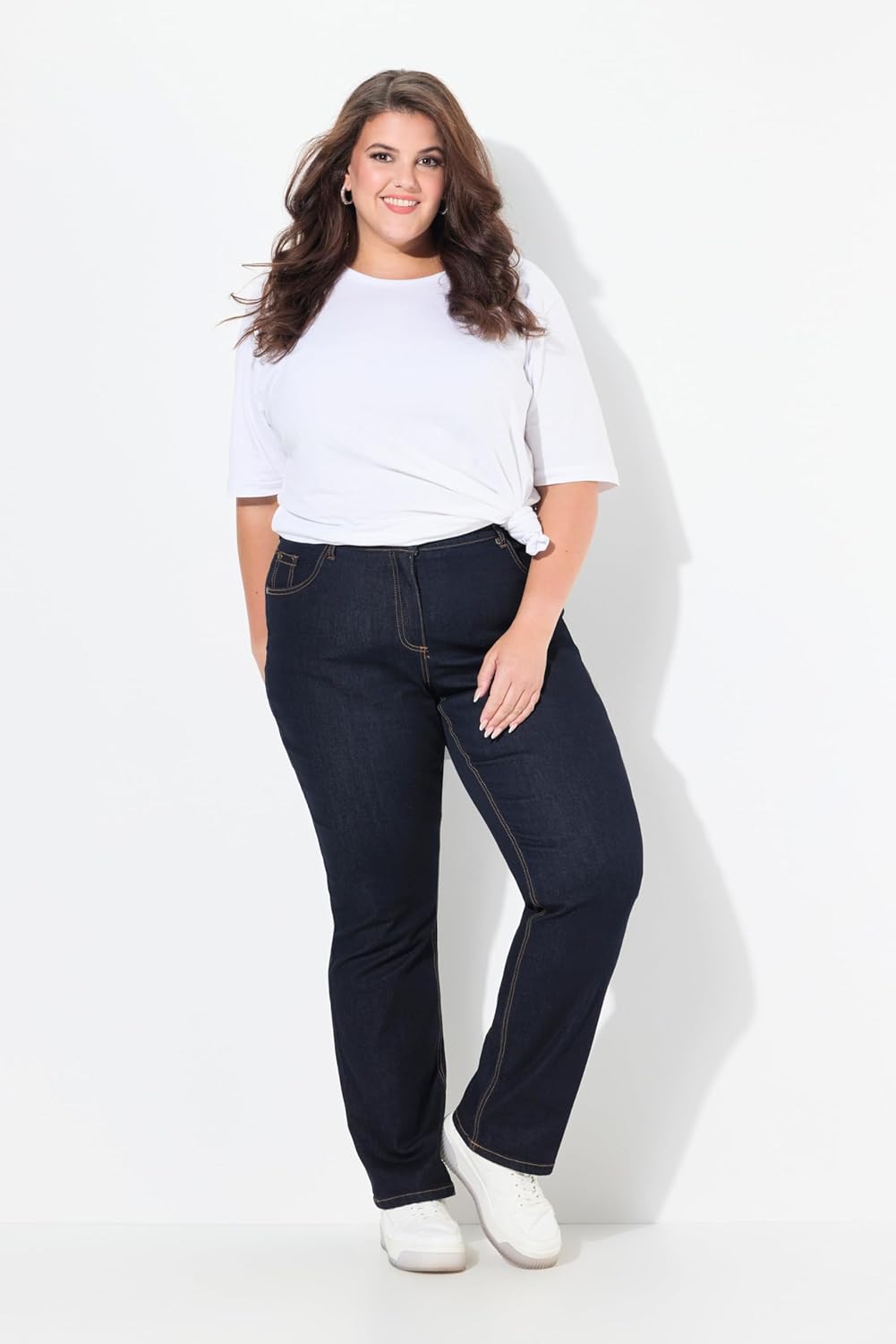 Ulla Popken Damen Slips, 5er-Pack Taillenslip Dark Blue Denim 33W / 32L, Dark Blue Denim 33W / 32L