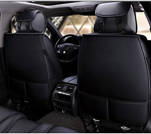 JDWBT Sitzbezüge Leder, Vorne und Hinten 5-sitziges Set Universal Kunstleder Seasons Protectors Pad