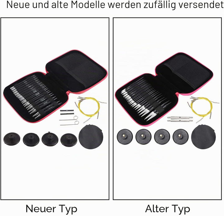 Stricknadel-Set Doppelspitze Stricknadeln Austauschbare Rundstricknadeln mit Etui für Socken
