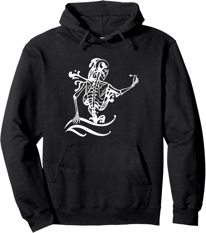 Dart Skelett Dartspieler Pullover Hoodie