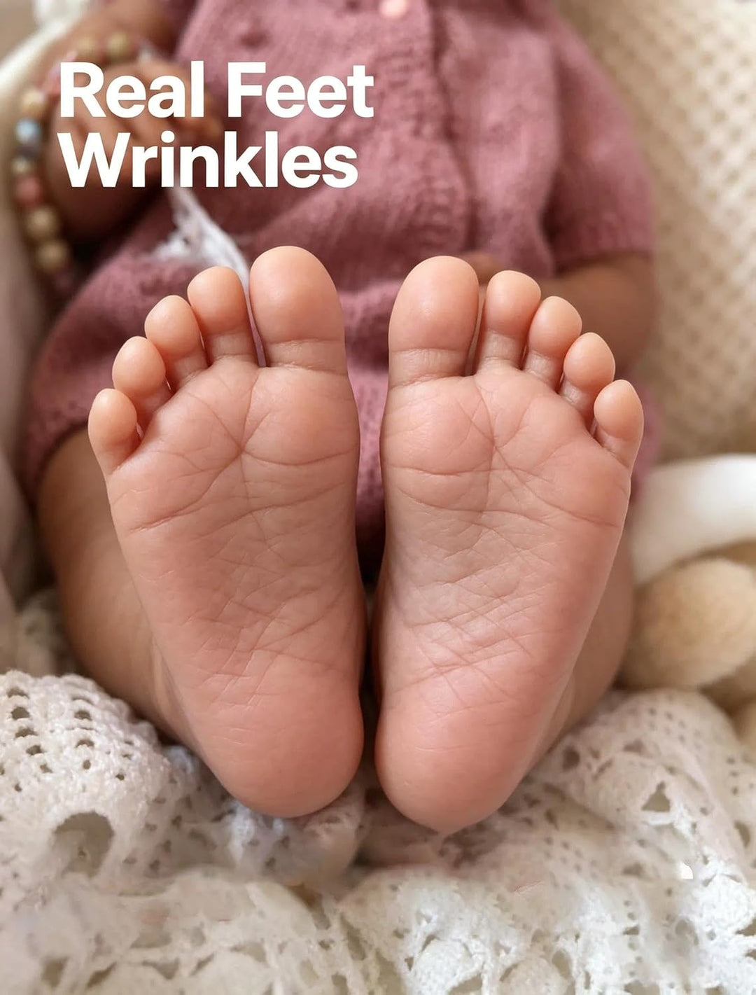 Zero pam Reborn Baby Mädchen, 48cm Reborn Baby Vollsilikon Lebensecht Puppe Mit Haaren, Realistisch