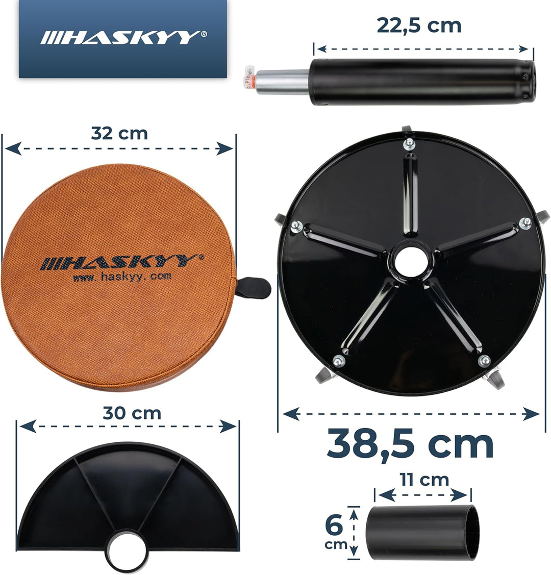 Haskyy Werkstatthocker Rollhocker | Höhe 430-580mm I Sitz Geleinlage | Werkstatt-Arbeits-Hocker-Stuh