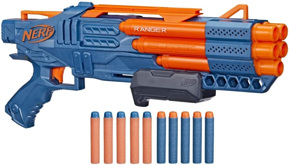 NERF Elite 2.0 Ranger PD-5 Blaster, mit 5 Läufen, 10 Elite Darts, einfache Handhabung, Dart-Aufbewah