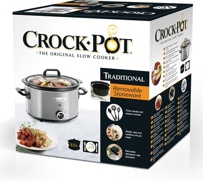 Crock-Pot CSC025X Schongarer, Slow Cooker, Chrom, 3.5 liters, Edelstahl Chrom 3.5L, Chrom 3.5L