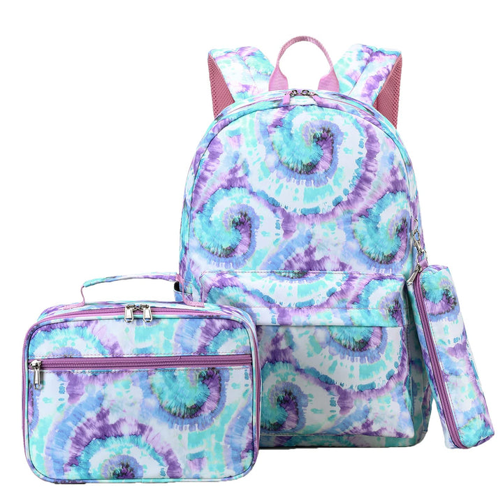 ZHIERNA Schulrucksack Mädchen Teenager Tie Dye Schule Rucksack Schulranzen Kinder Schultasche mit Lu