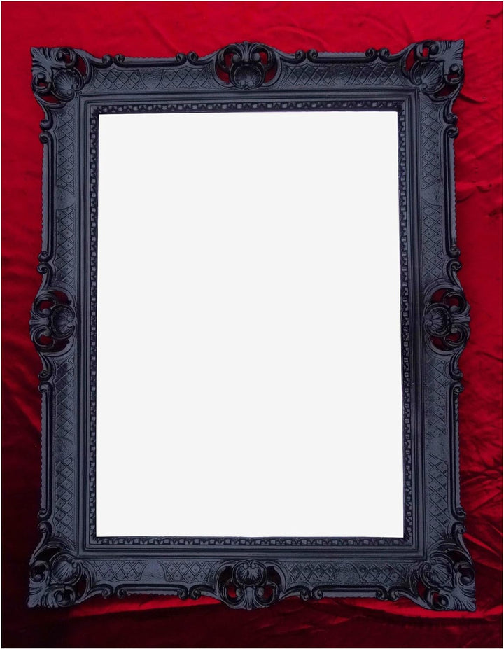 Lnxp WANDSPIEGEL BAROCKSPIEGEL Spiegel IN SCHWARZ Black 90x70 cm ANTIK BAROCK Rokoko Shabby CHIC Ren