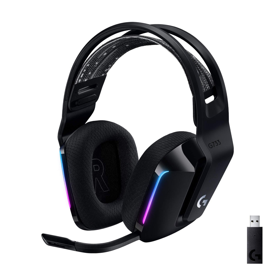 Logitech G733 LIGHTSPEED kabelloses Gaming-Headset mit Kopfbügel, LIGHTSYNC RGB, Blue VO!CE Mikrofon