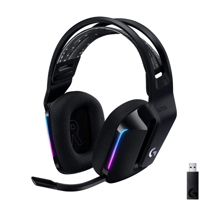 Logitech G733 LIGHTSPEED kabelloses Gaming-Headset mit Kopfbügel, LIGHTSYNC RGB, Blue VO!CE Mikrofon