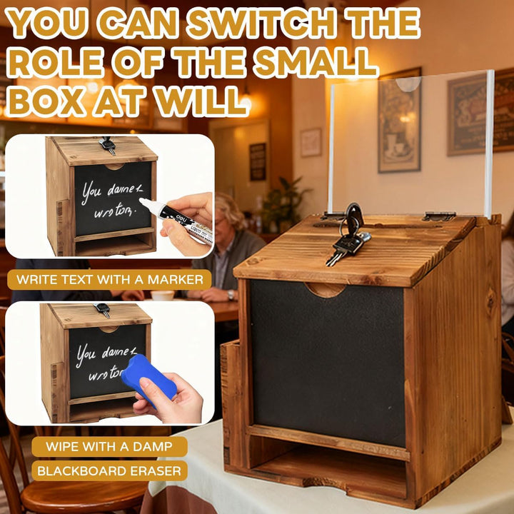 Vorschlagsbox Holz Vorschlag Box Spendenbox Wahlurne Suggestion Box Mit Schloss and Lock Wooden Tip