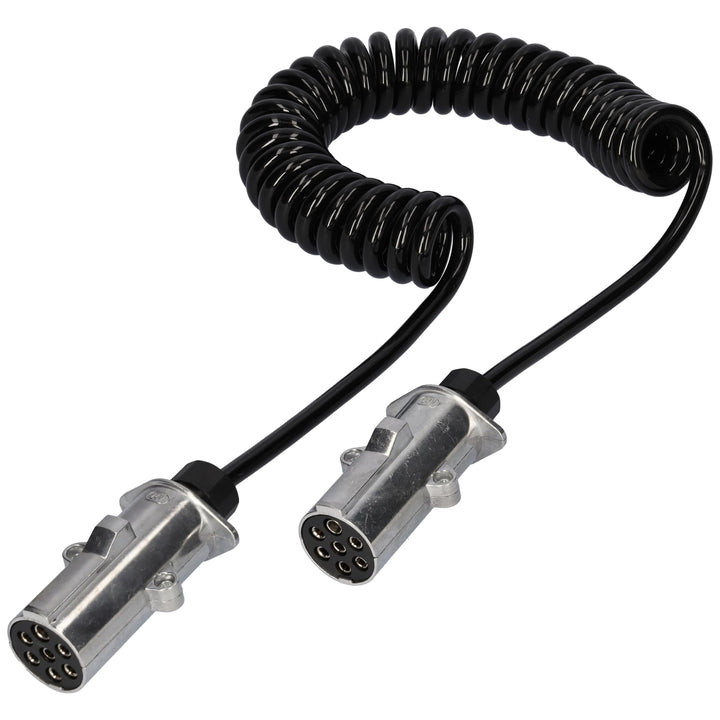SAMETRUCK Elektrowendel 7 Polig 24V Spiralkabel 3,8m Typ N Kabel Anhänger Auflieger LKW