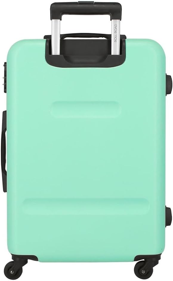 Roll Road Flex Grosser Koffer Grün 51x74x28 cms Hartschalen ABS Kombinationsschloss 91L 3,8Kgs 4 Räd