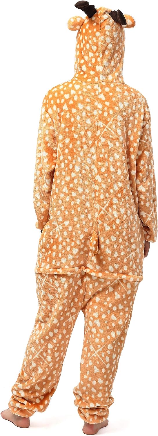 Katara 1744 (30+ Designs) REH-Kostüm Hirsch Hellbraun, Unisex Onesie/Pyjama-Qualität für Erwachsene