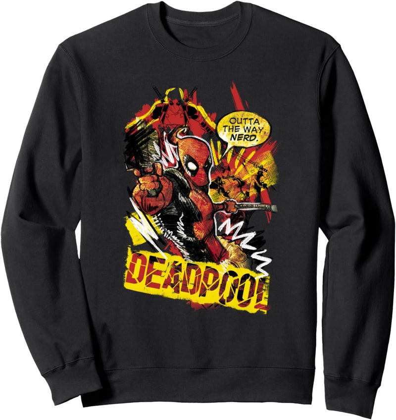 Marvel Deadpool Outta the Way Nerd Sweatshirt