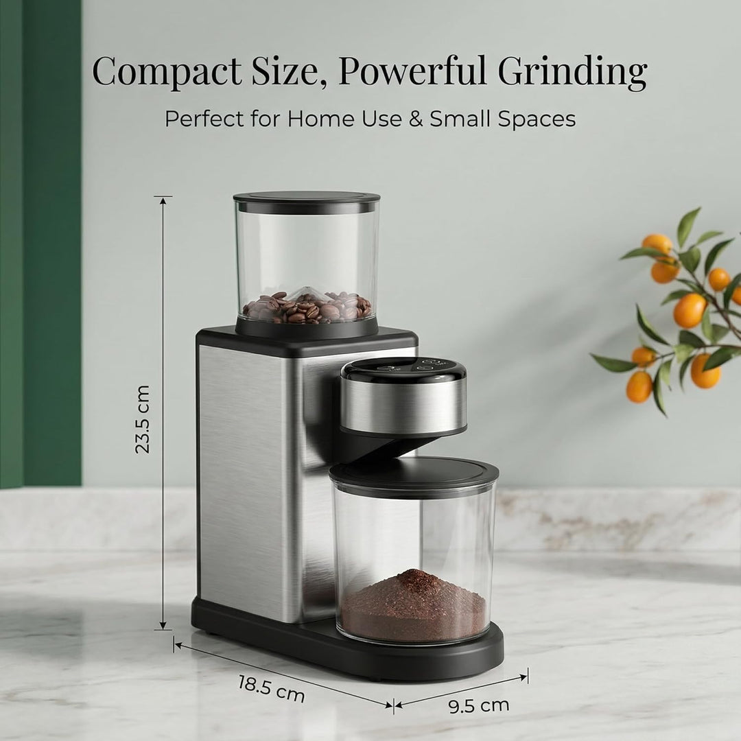 Elektrische Kaffeemühle mit Kegelmahlwerk, 25 Mahlgrade, für Espresso, Filter & Mokka, Leise Kaffeem