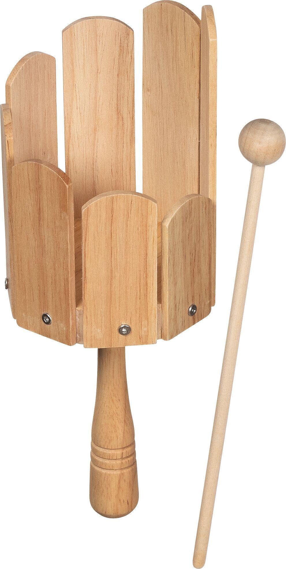 goki 61840 Rührtrommel aus Holz mit Schlägel – 24,5 cm Rhythmusinstrument für Kinder ab 3 Jahren, Mu