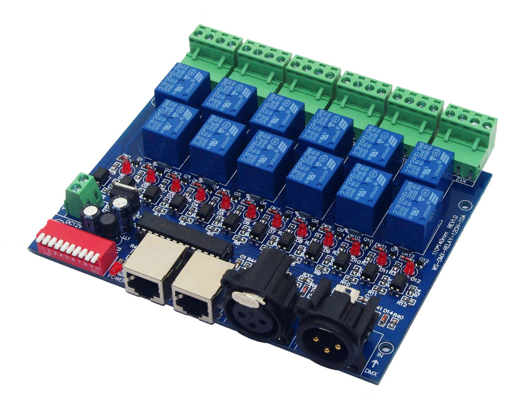 12 Channel 10A DMX512 Controller Relay Switch Converter DMX Dimmer 12CH Relay Control 12ch-relay, 12